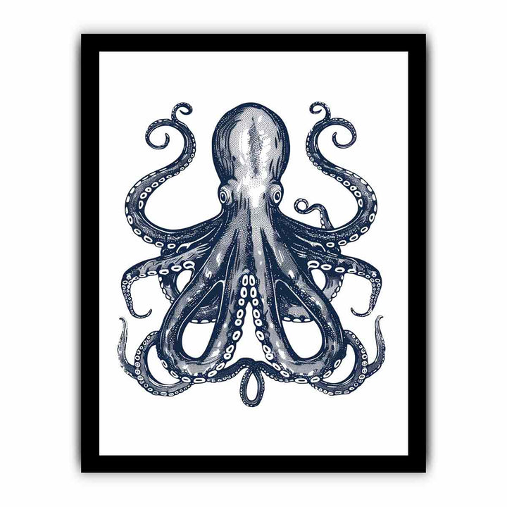 Blue Cctopus Art framed Print