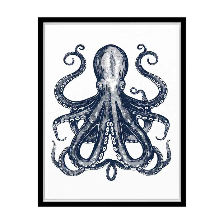 Blue Cctopus Art canvas Print
