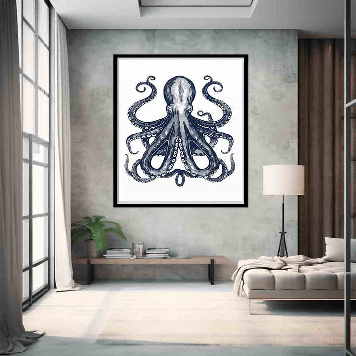Blue Cctopus Art  Print