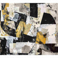 Black white and gold abstract collage wall art for modern luxury office decor.
