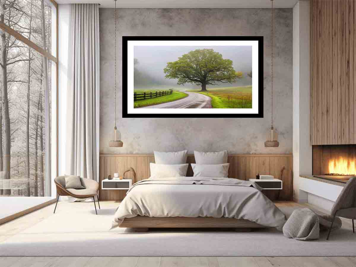 Foggy Road Art Print