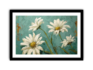 white daisies Art framed Print