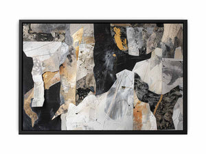Modern abstract collage canvas art for contemporary office wall decor.