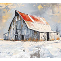 white barn Art Print