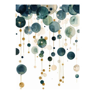 Luxury abstract watercolor circles with gold accents for modern decor