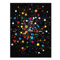 Colorful abstract network canvas art with circles and lines for modern office decor.