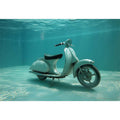 Underwater vintage scooter canvas print in turquoise pool for modern statement decor.