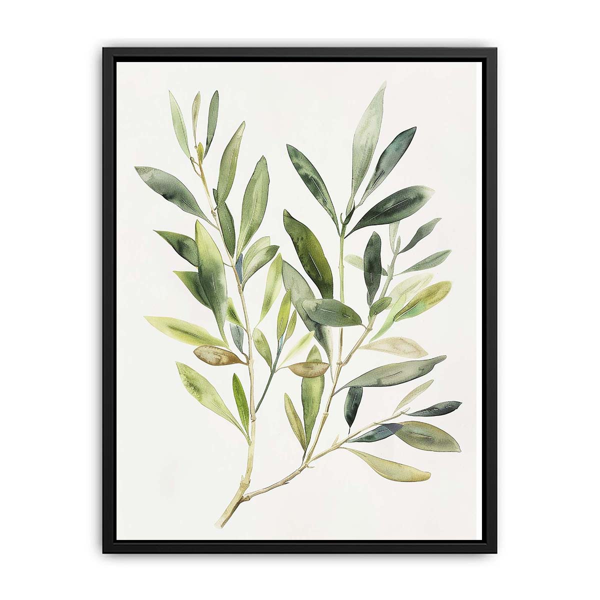 Minimal olive branch botanical print for kitchen wall decor.