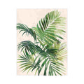 Tropical palm leaf canvas art for fresh coastal bedroom decor.