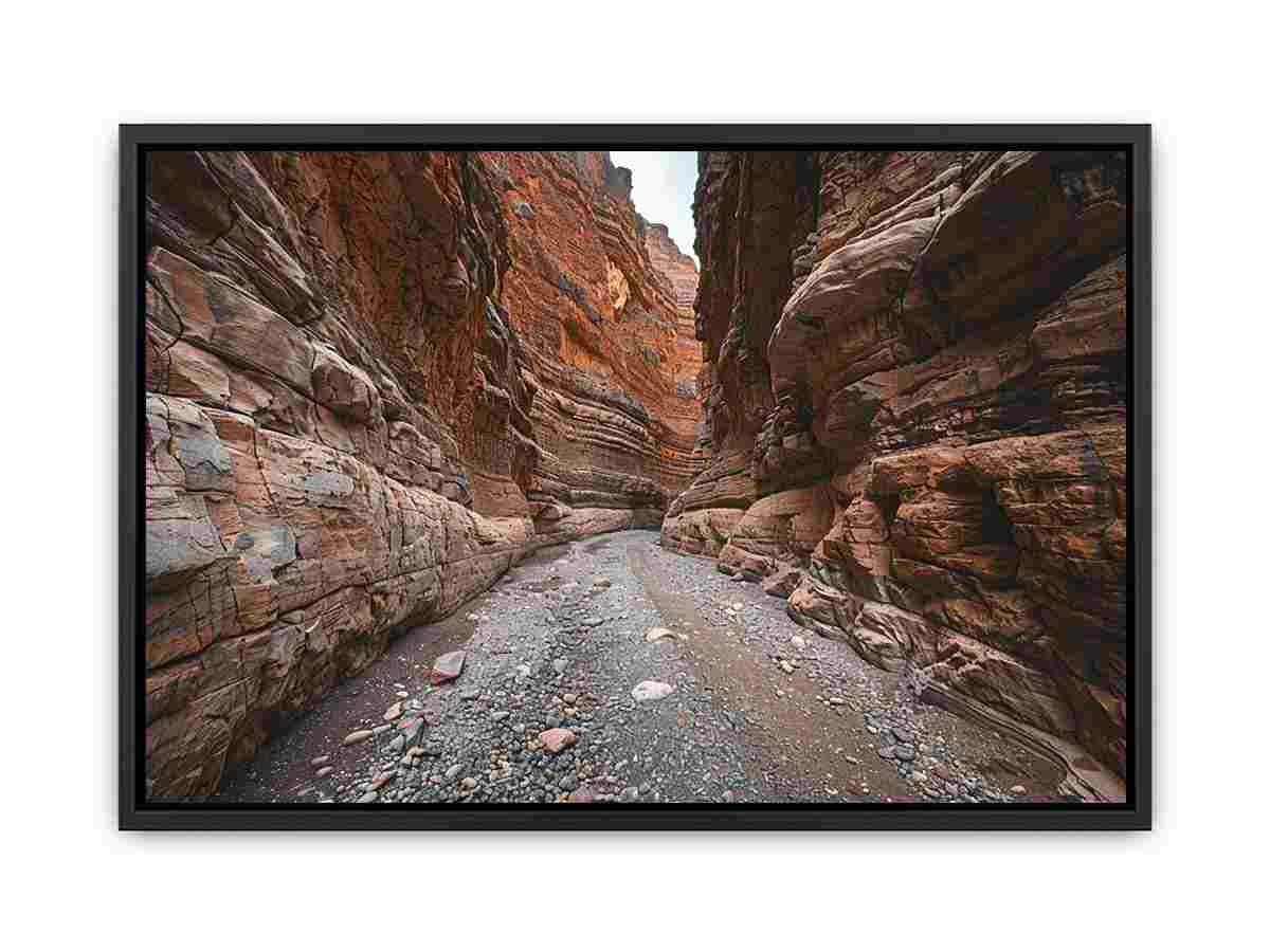 Desert canyon photography canvas art for earthy living room decor.