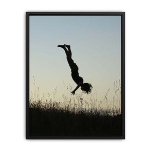 meadow acrobat silhouette canvas print