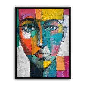 cubist colorblock face canvas print