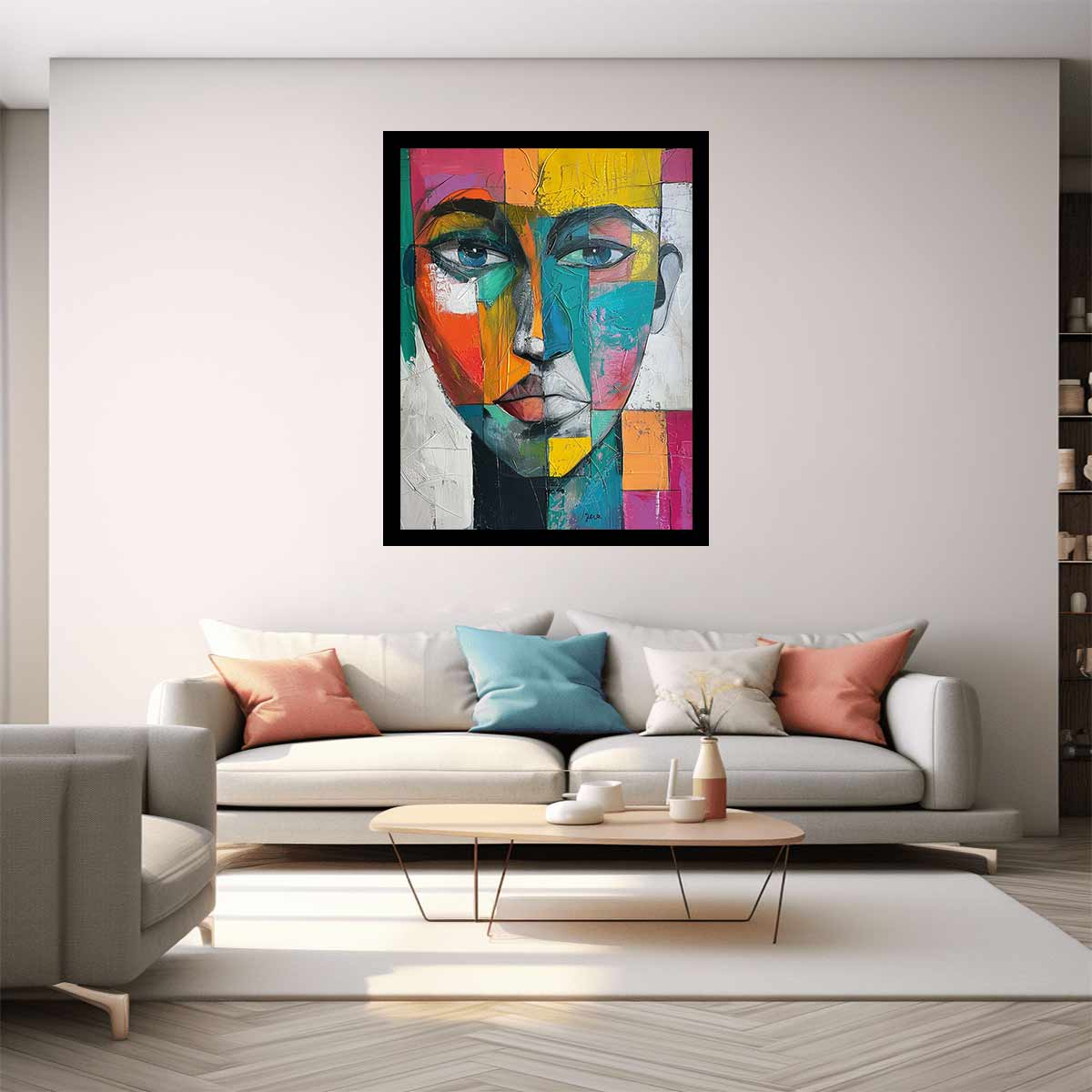 Cubist Colorblock Face
