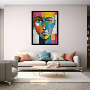 Cubist Colorblock Face