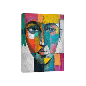cubist colorblock face canvas print