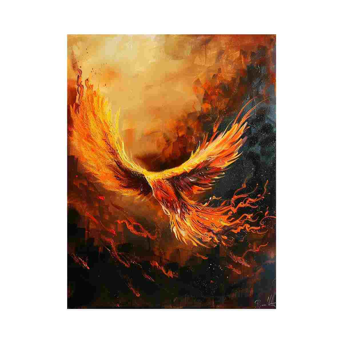 phoenix rising abstract canvas print