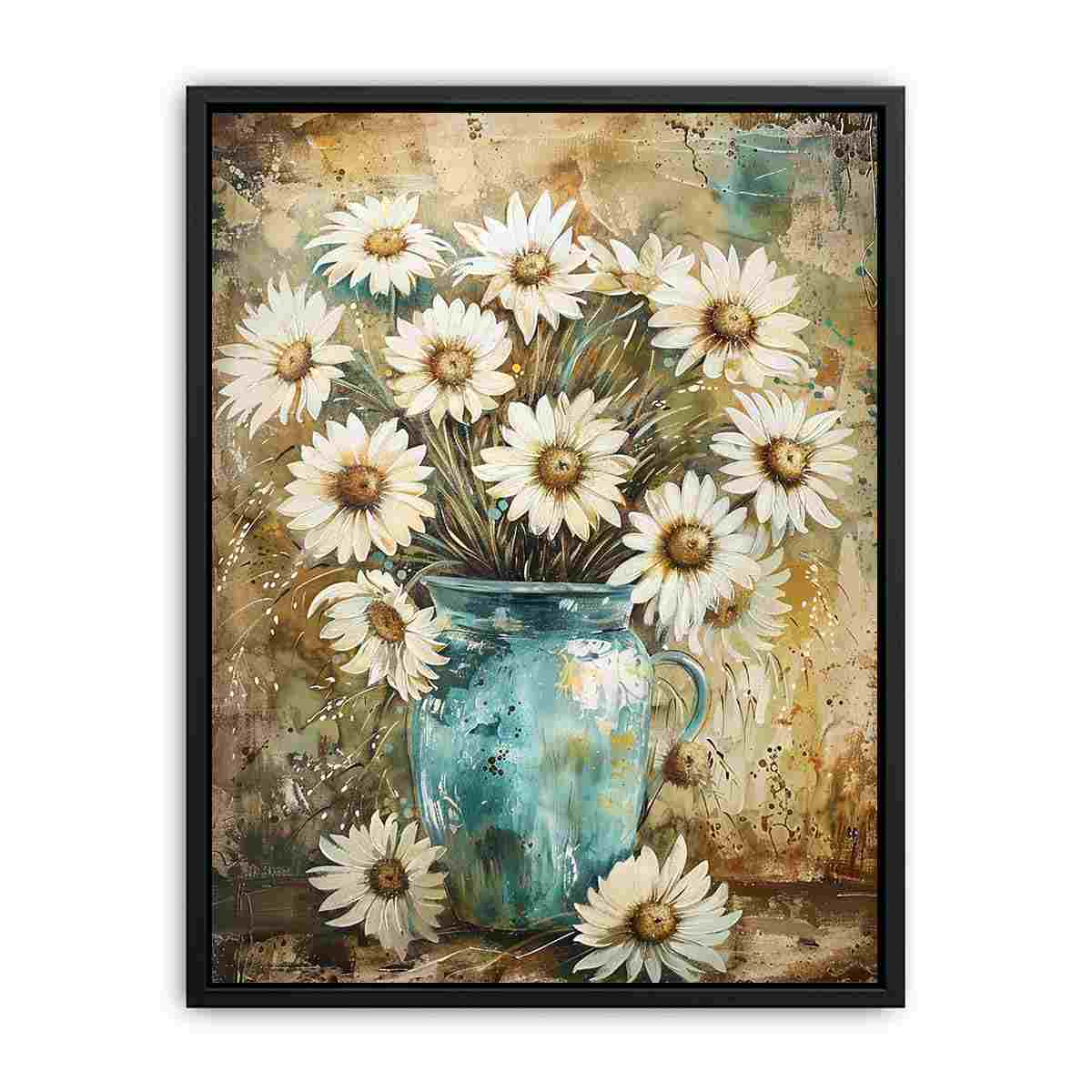 rustic daisy bouquet canvas print