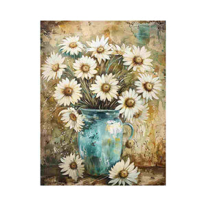 rustic daisy bouquet canvas print