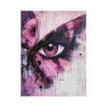 Abstract pink eye painting with expressive brush textures for modern living room and luxury interior decor.