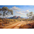 Australian outback landscape canvas art for rustic living room or office decor.