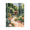 Cactus garden canvas art for Mediterranean living room or entryway decor.