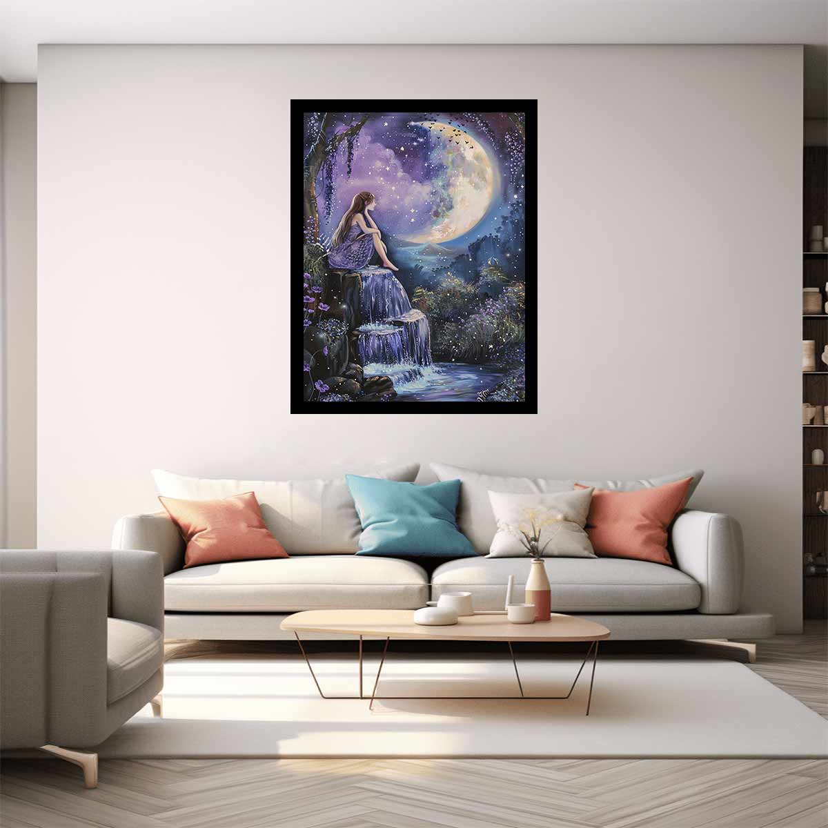 Moonlit Waterfall Muse