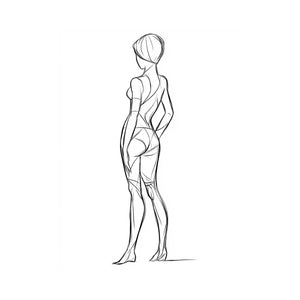 Minimalist female figure line art canvas print for elegant bedroom decor.