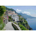 Mediterranean sea path photography canvas for elegant hallway or living room decor.