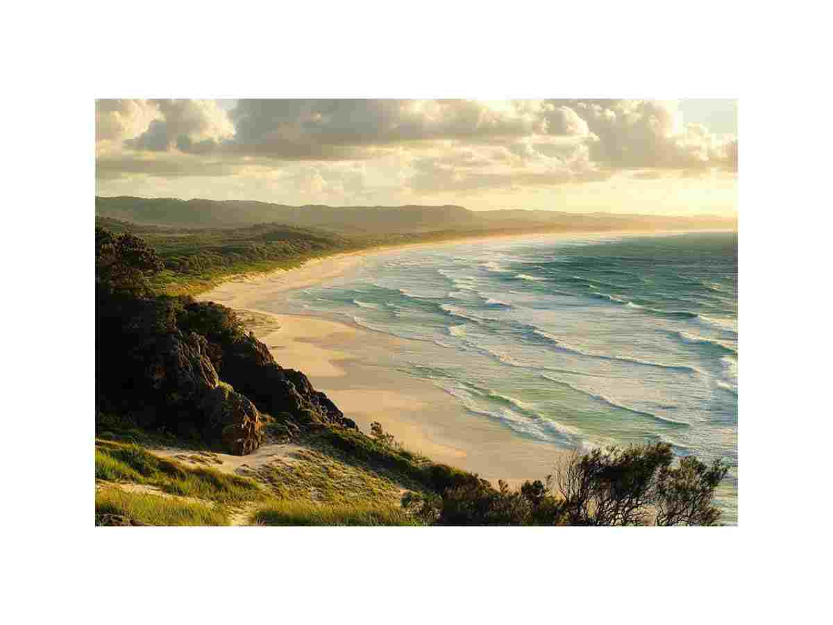 Large coastal beach canvas art with ocean waves for relaxed living room decor.