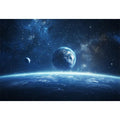 Deep space planet canvas art for modern living room decor.