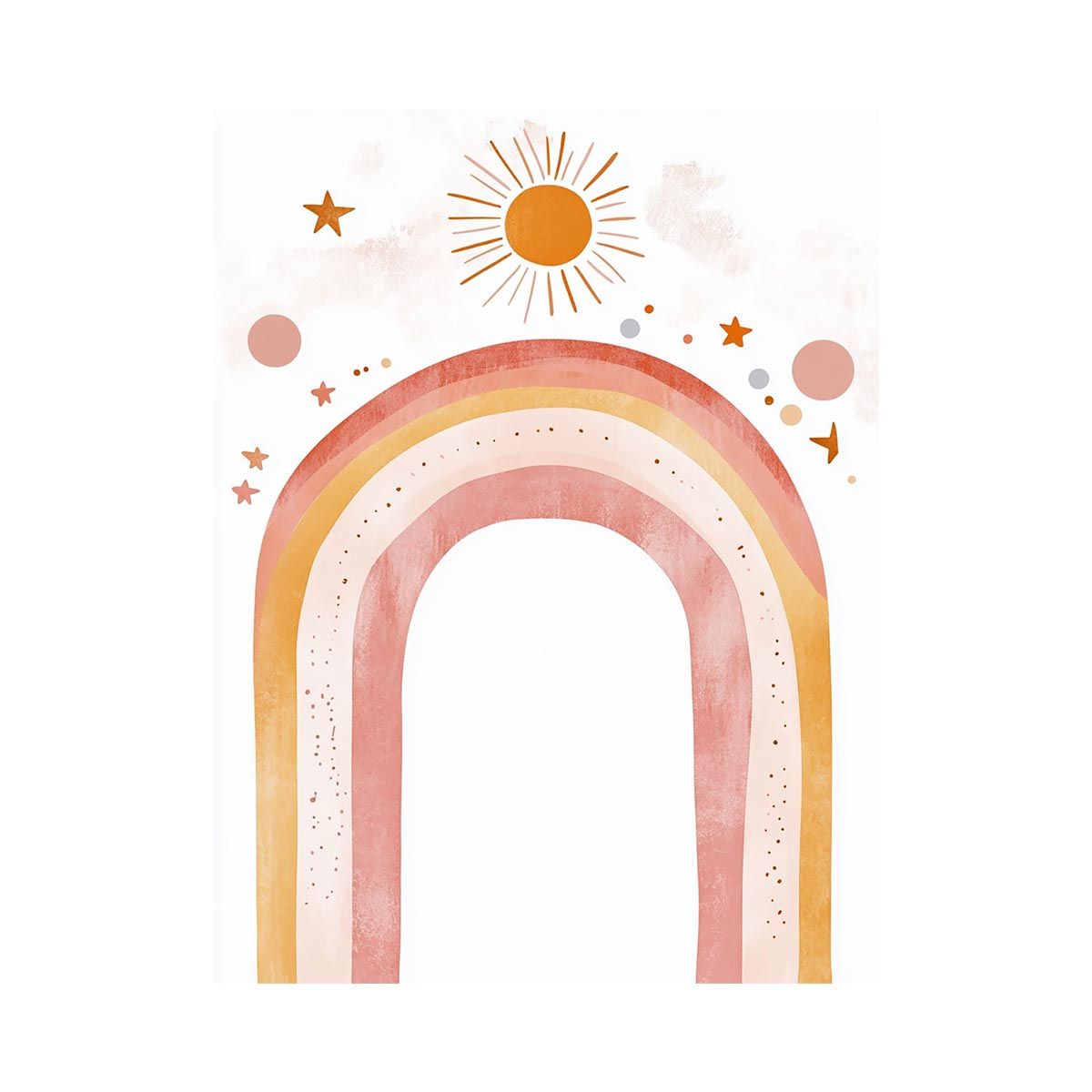 Sunlit Rainbow Arch artwork for modern nursery bedroom and living room decor