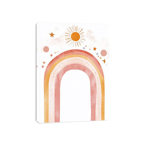 Sunlit Rainbow Arch artwork for modern nursery bedroom and living room decor