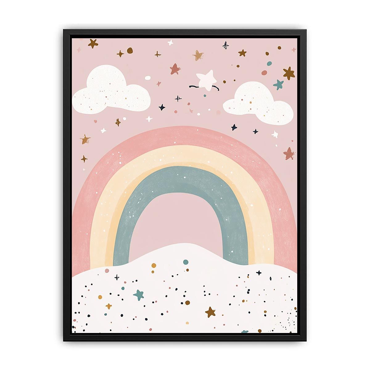 Dreamy Sky Rainbow artwork for modern nursery bedroom and living room decor