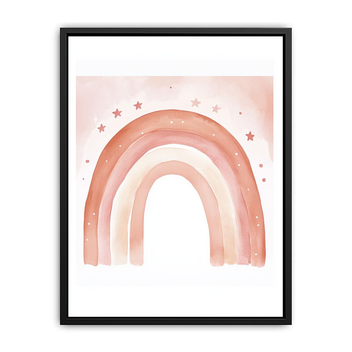 Blush Watercolor Rainbow artwork for modern nursery bedroom and living room decor