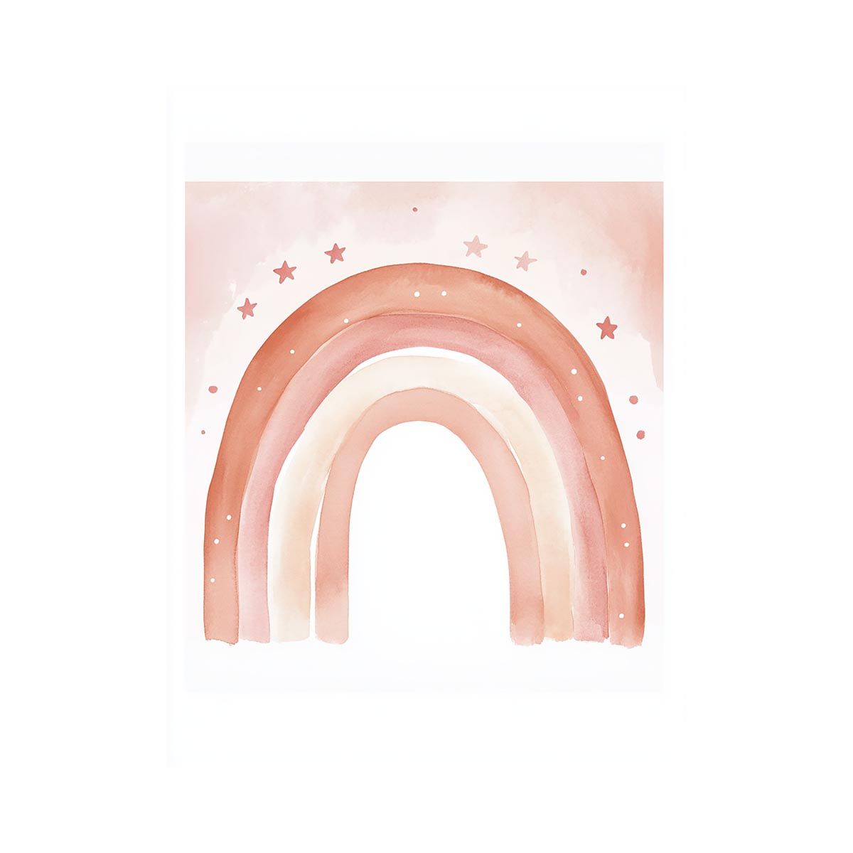 Blush Watercolor Rainbow artwork for modern nursery bedroom and living room decor