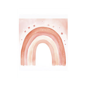 Blush Watercolor Rainbow artwork for modern nursery bedroom and living room decor