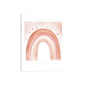 Blush Watercolor Rainbow artwork for modern nursery bedroom and living room decor