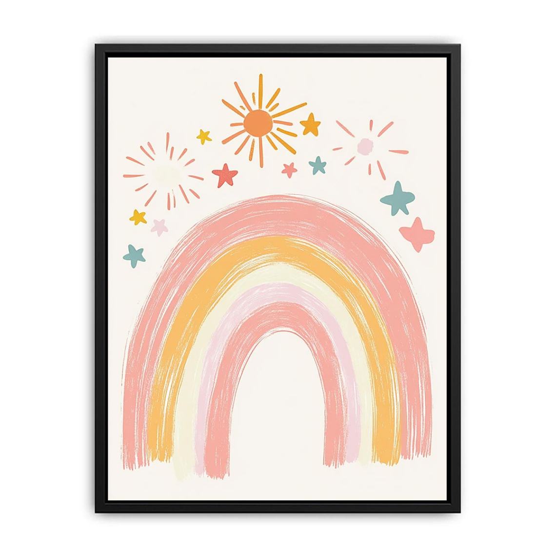 Starlight Rainbow Glow artwork for modern nursery bedroom and living room decor