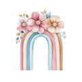 Floral Pastel Rainbow artwork for modern nursery bedroom and living room decor