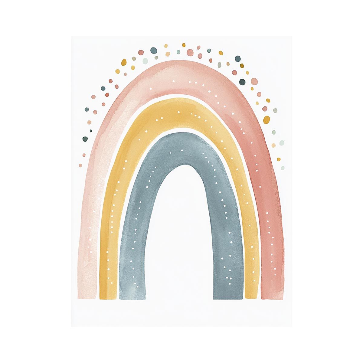 Soft Confetti Rainbow artwork for modern nursery bedroom and living room decor