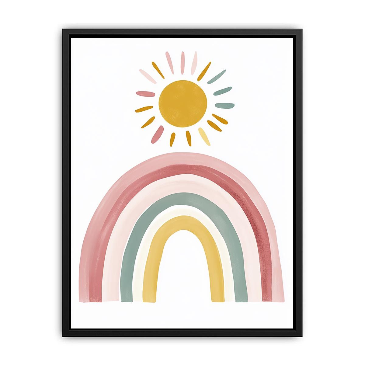 Sunrise Pastel Rainbow artwork for modern nursery bedroom and living room decor