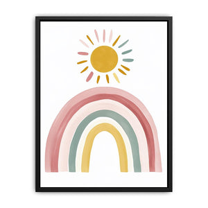 Sunrise Pastel Rainbow artwork for modern nursery bedroom and living room decor