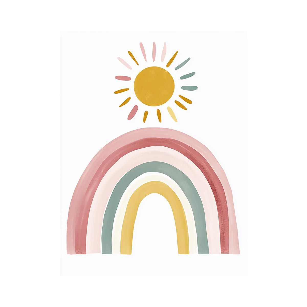 Sunrise Pastel Rainbow artwork for modern nursery bedroom and living room decor