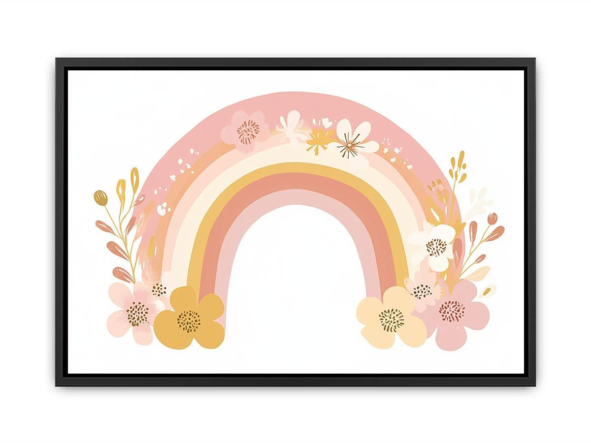 Blooming Garden Rainbow artwork for modern nursery bedroom and living room decor