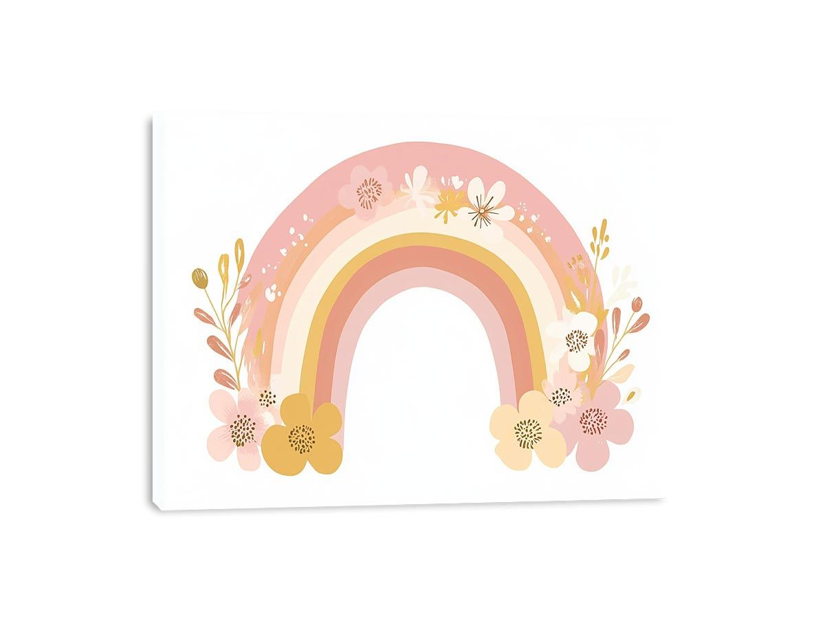 Blooming Garden Rainbow artwork for modern nursery bedroom and living room decor