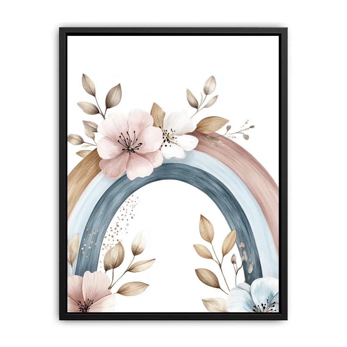 Botanical Rainbow Grace artwork for modern nursery bedroom and living room decor