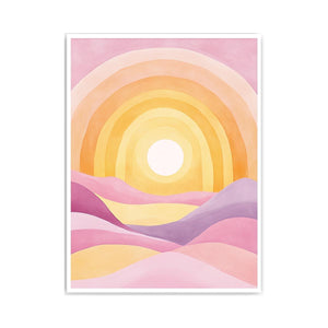Golden Horizon Glow artwork for modern nursery bedroom and living room decor