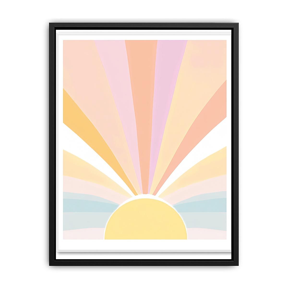 Pastel Sunburst artwork for modern nursery bedroom and living room decor