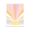 Pastel Sunburst artwork for modern nursery bedroom and living room decor