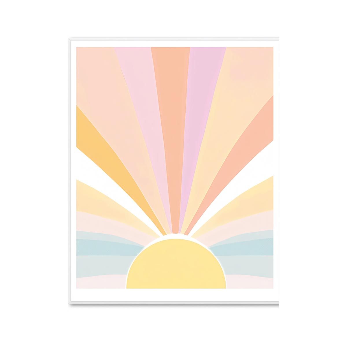 Pastel Sunburst artwork for modern nursery bedroom and living room decor